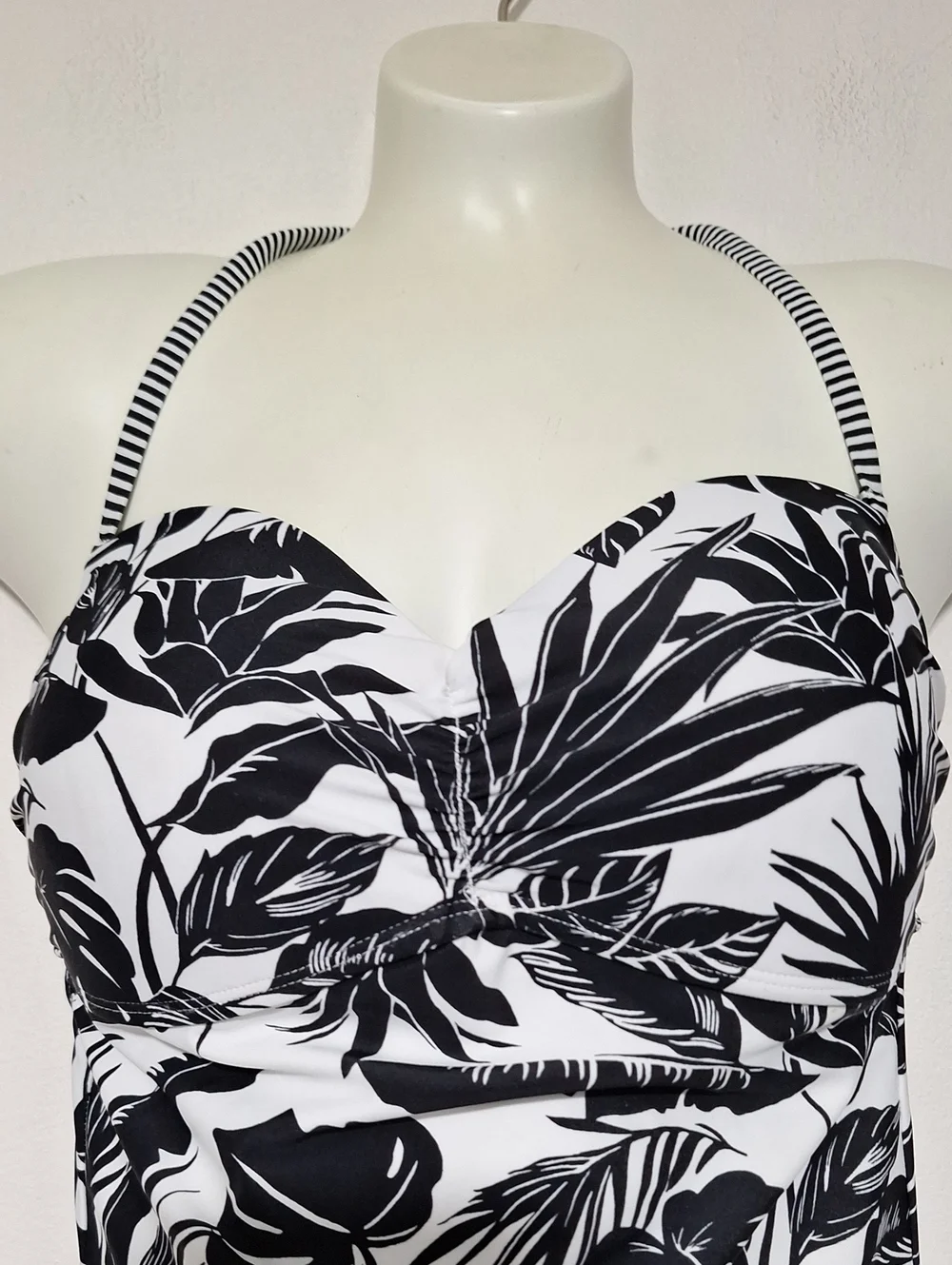 Old Navy Black and White Tropical One-Piece Swimsuit
